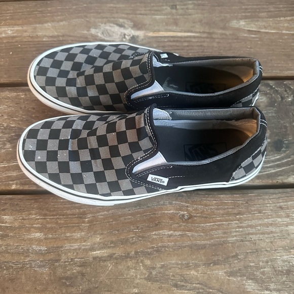 Vans Black and Gray Classic Slip-On Sneakers - Picture 1 of 7